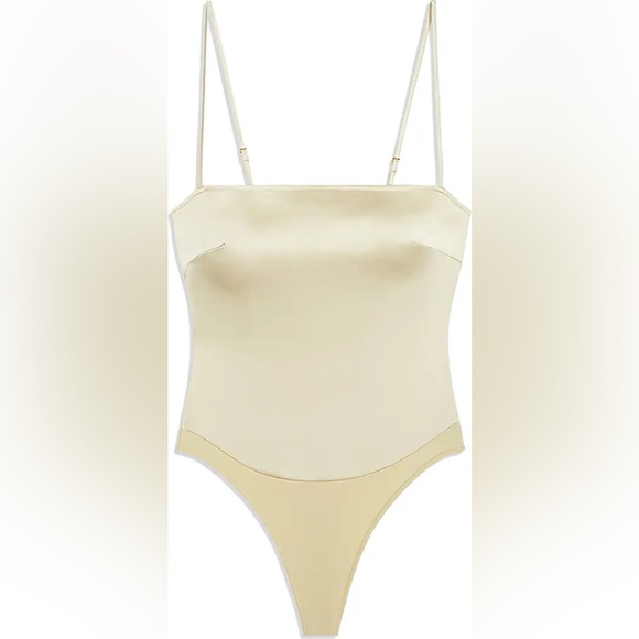 WeWoreWhat Strappy Stretch Charmeuse Bodysuit in white - Picture 6 of 6